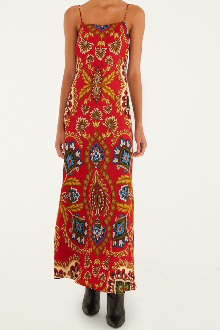 FARM RIO | FOLK TAPESTRY SLIP DRESS