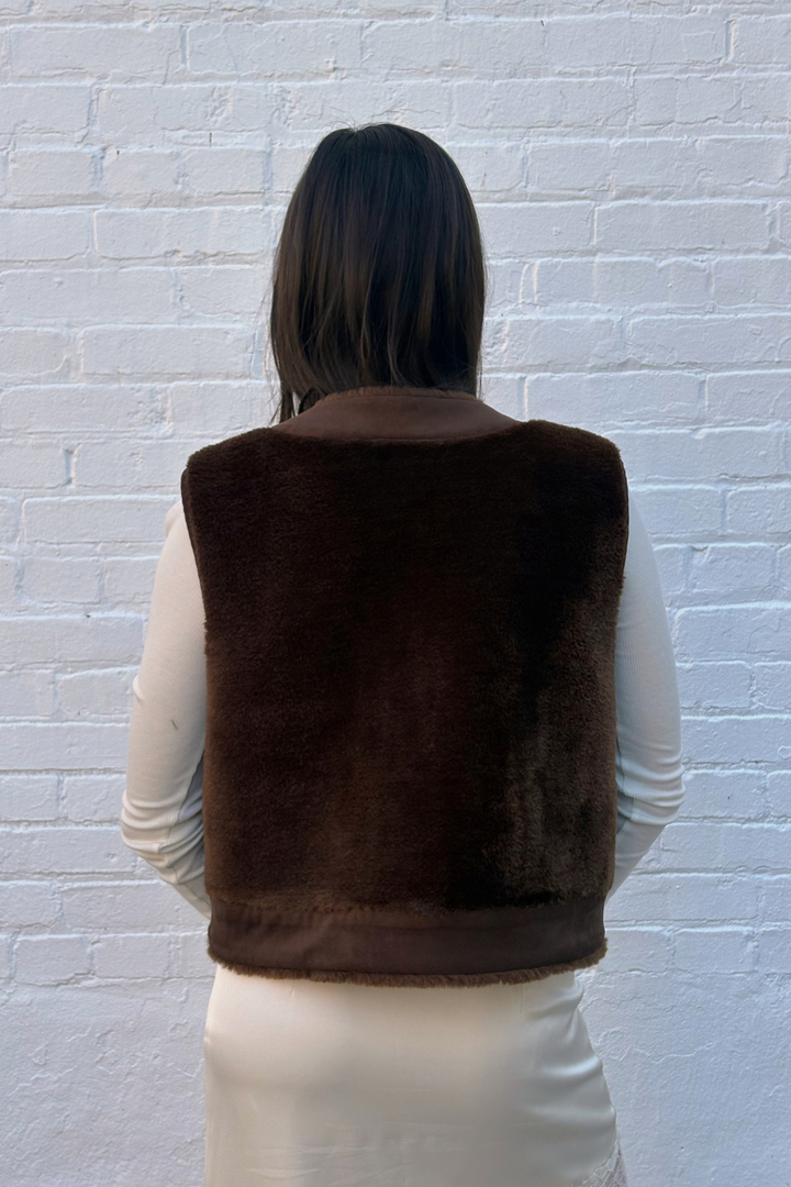 Round Neck Open Front Vest