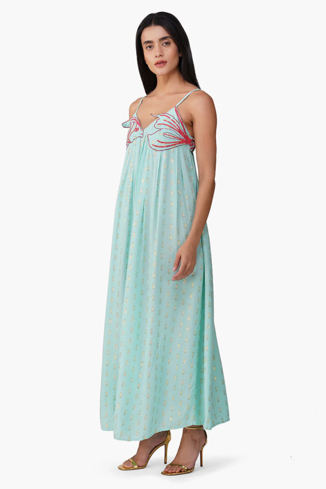 AMERICA & BEYOND | Embellished Aqua Ariel Dress