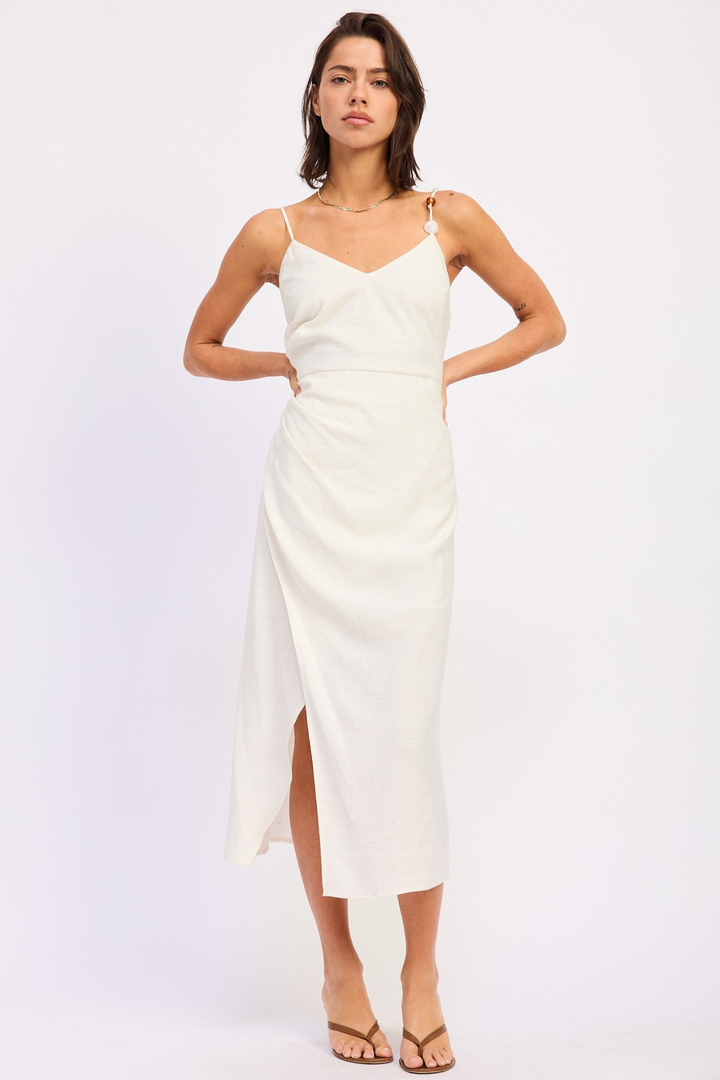 Pleated Tulip Midi Dress