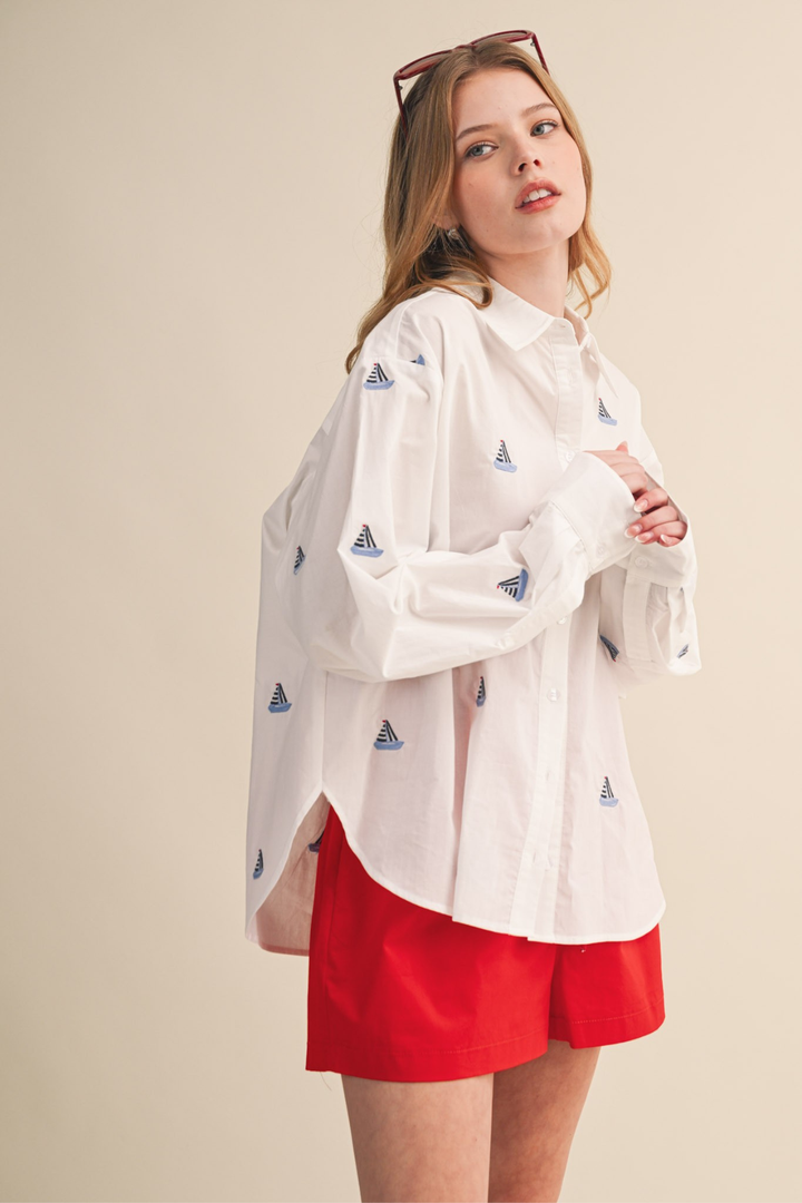 Boat Embroidered Buttondown
