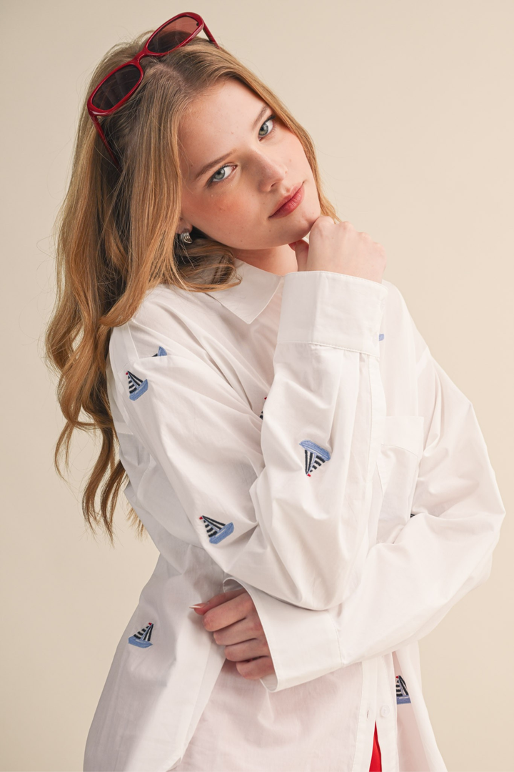 Boat Embroidered Buttondown