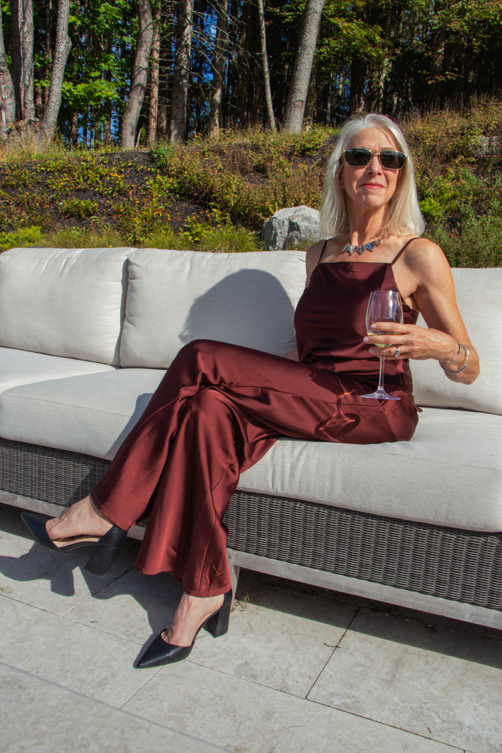 Satin Relaxed Straight Leg Pants
