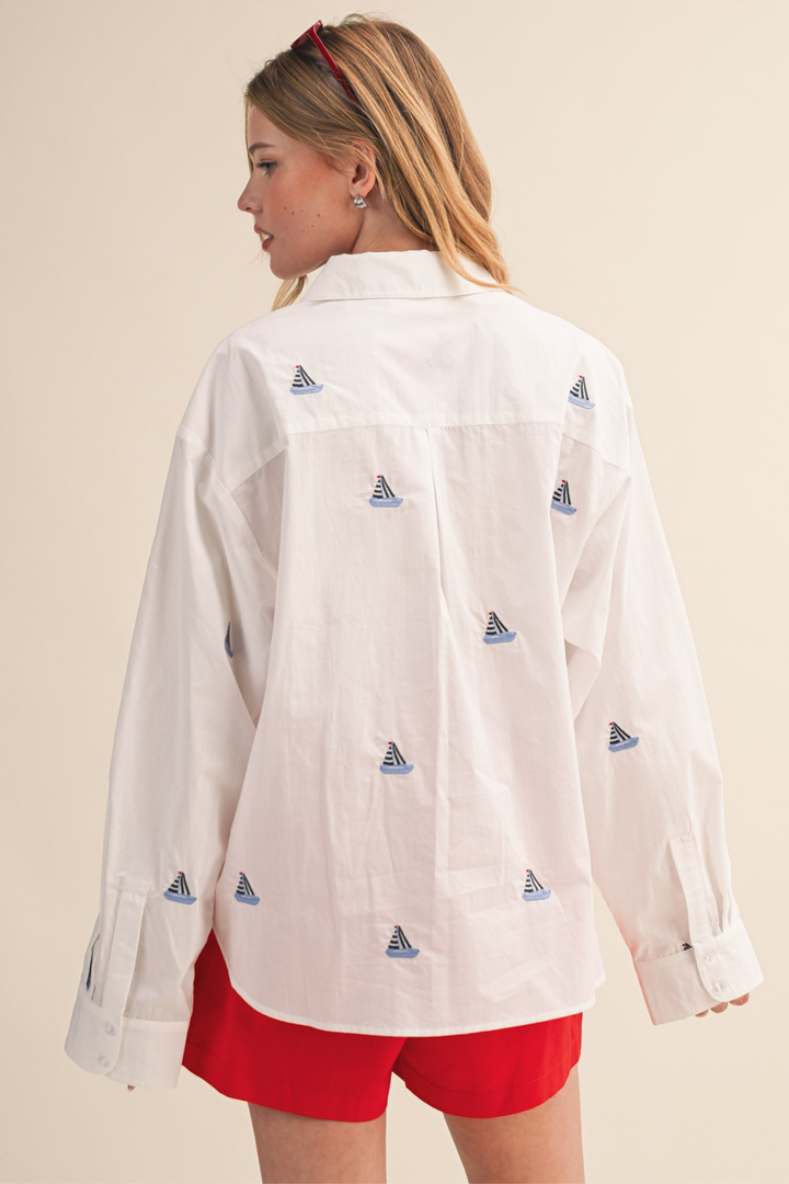 Boat Embroidered Buttondown