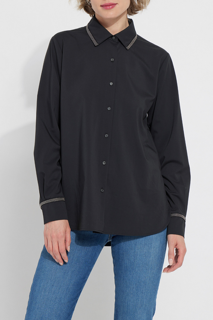 LYSSE | Stasia Micro Beaded Shirt- Black