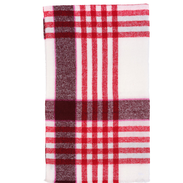 ECHO | Buzzy Plaid Scarf- Red
