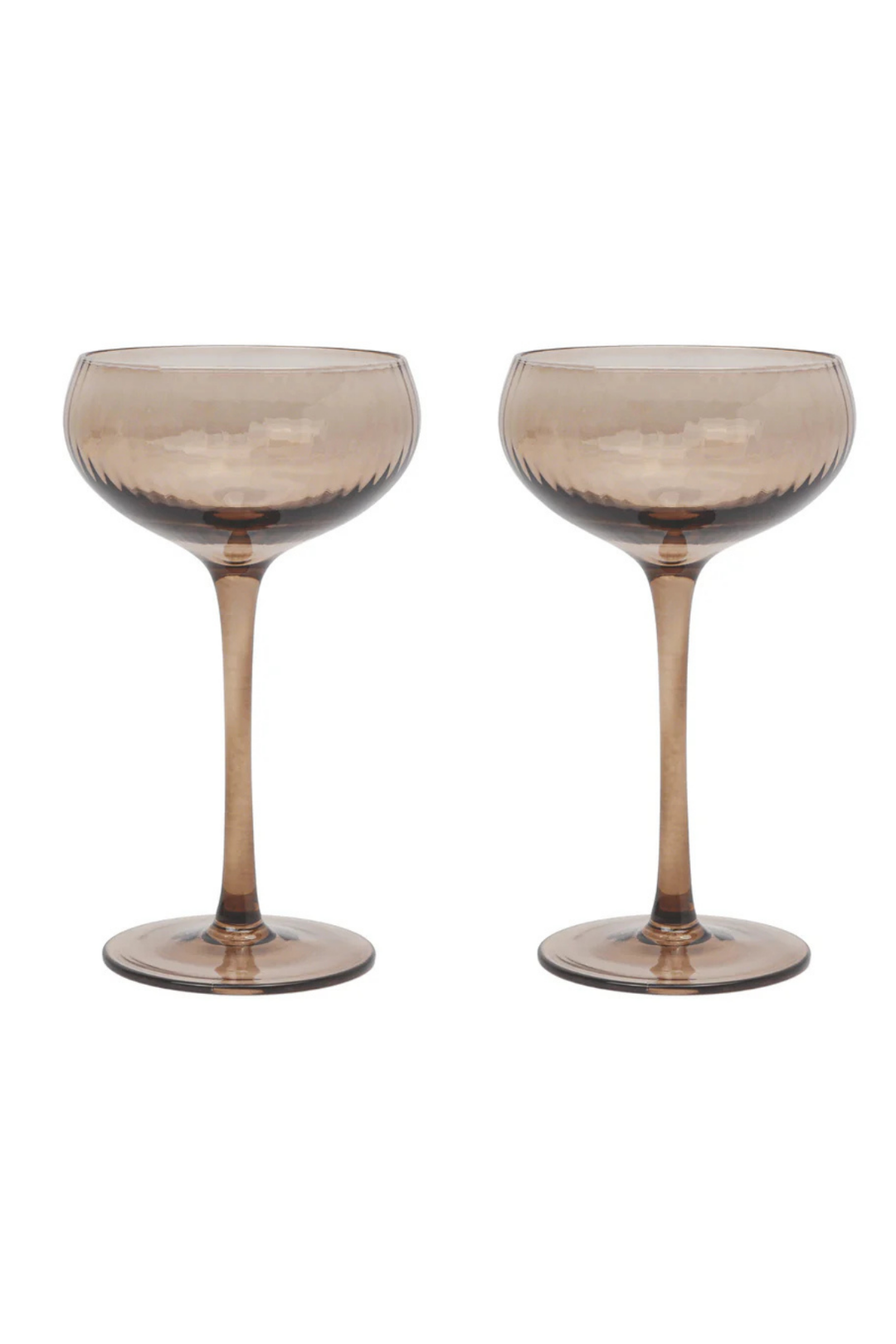 COUPE GLASS SET- SMOKE