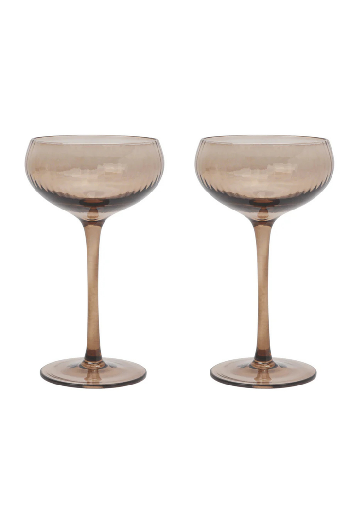 COUPE GLASS SET- SMOKE