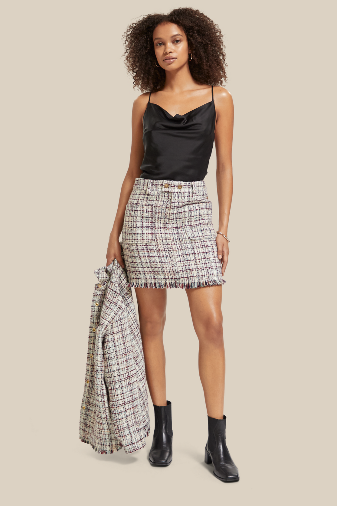 SCOTCH & SODA | Bouncle Tweed Mini - Ecru