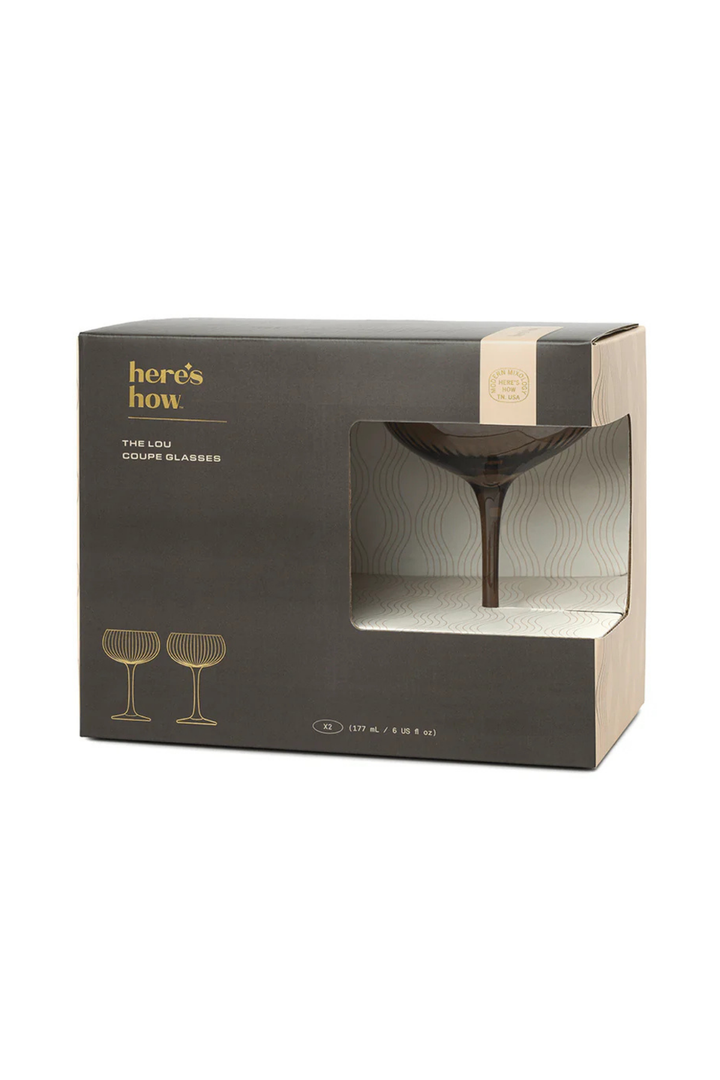 COUPE GLASS SET- SMOKE