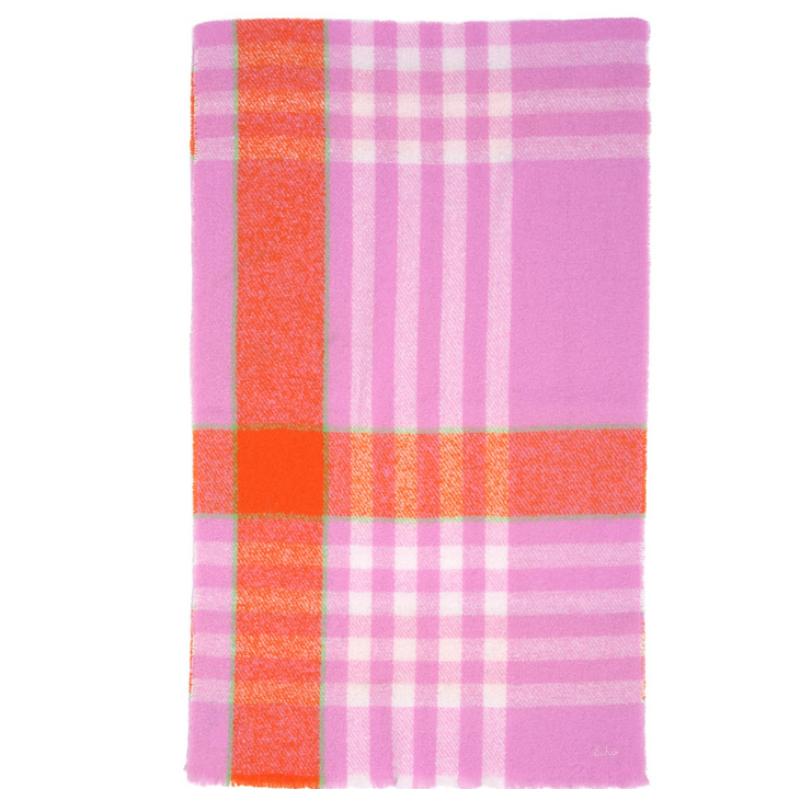 ECHO | Buzzy Plaid Scarf- Pink