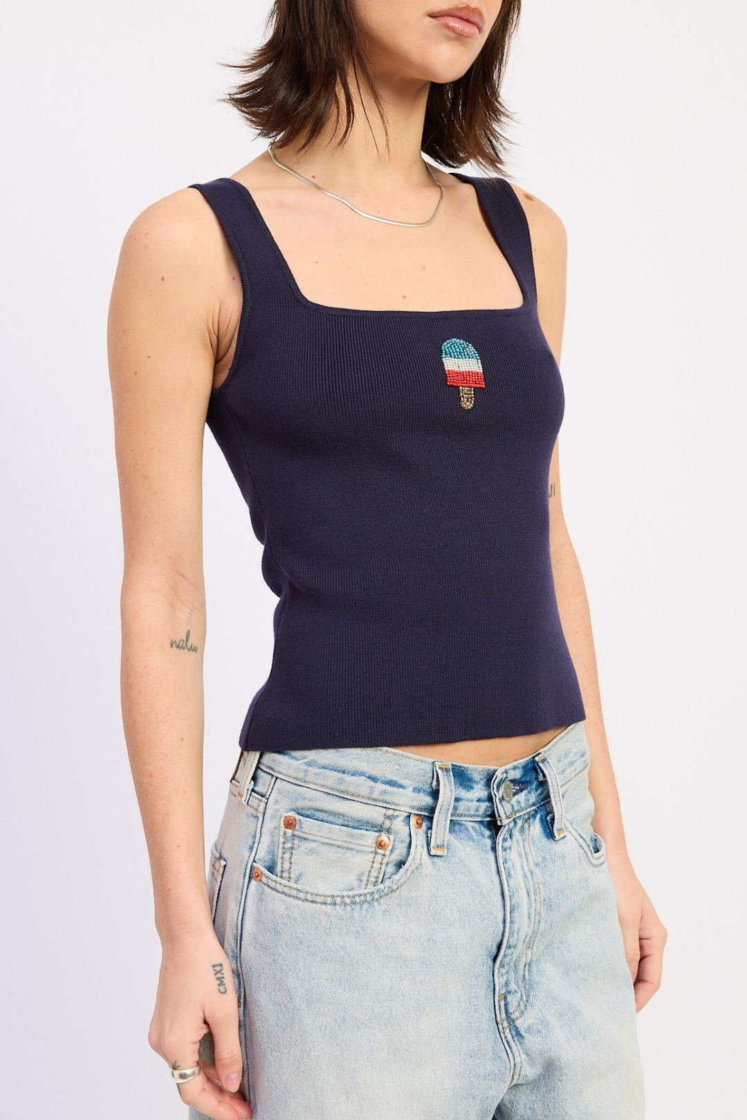 Square Neck Popsicle Rib Top