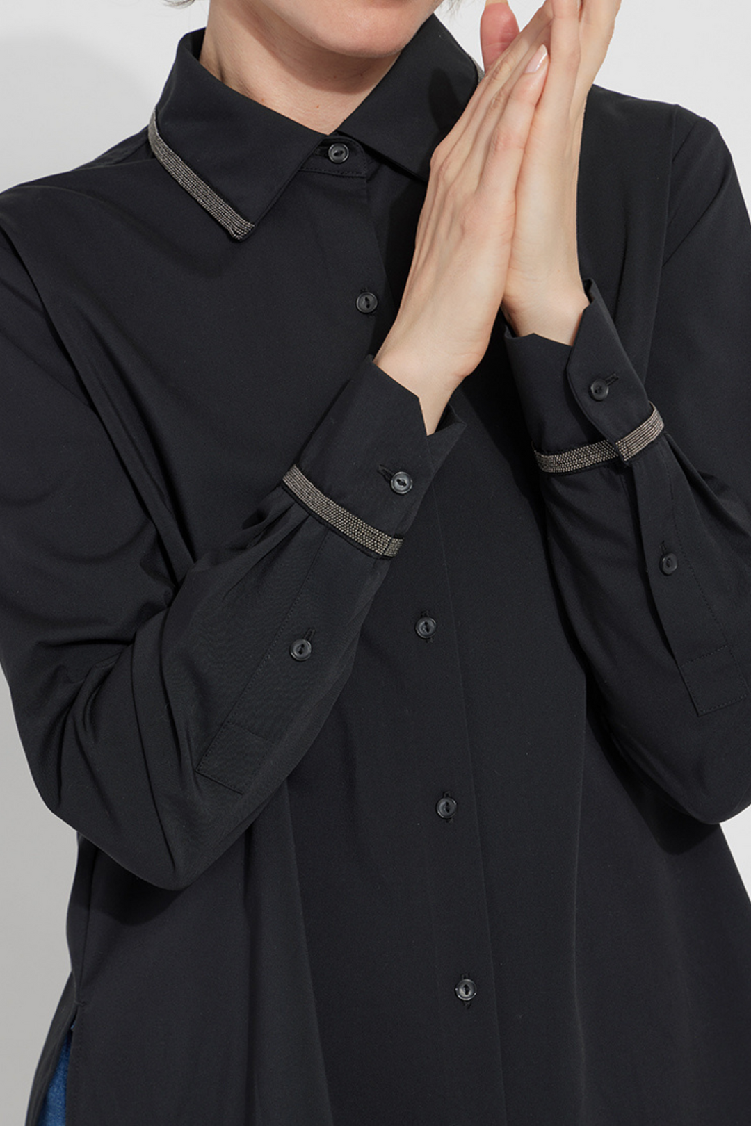 LYSSE | Stasia Micro Beaded Shirt- Black