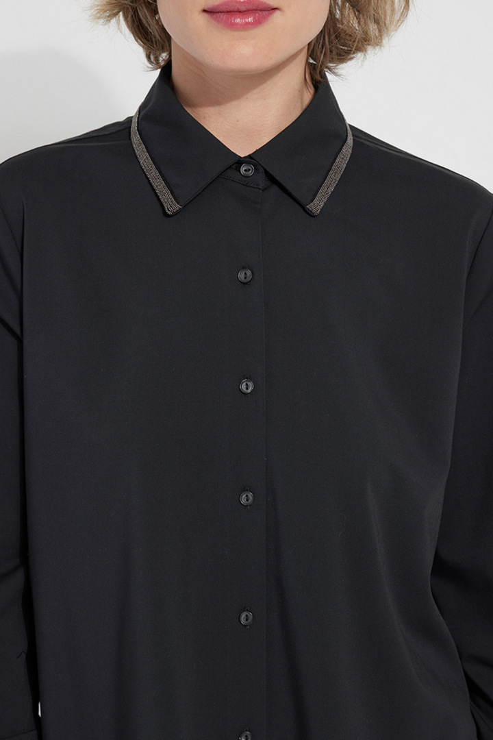 LYSSE | Stasia Micro Beaded Shirt- Black