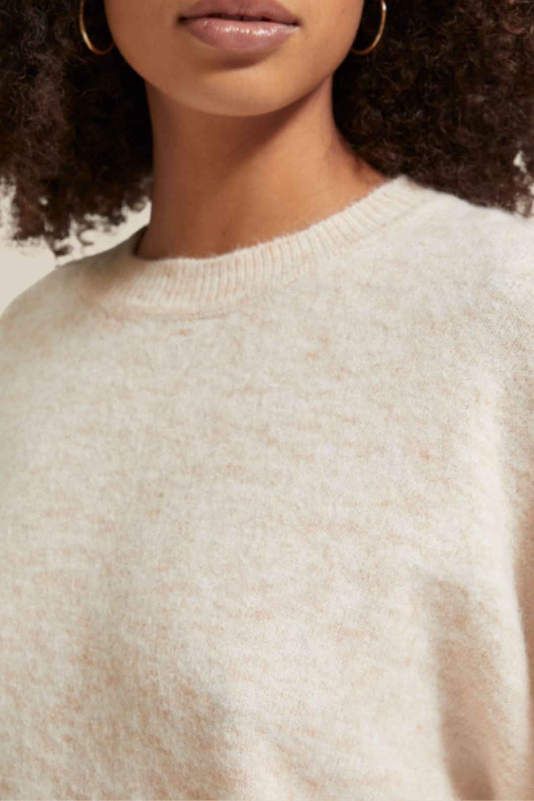 SCOTCH & SODA | Fuzzy Crew Pullover-Sand