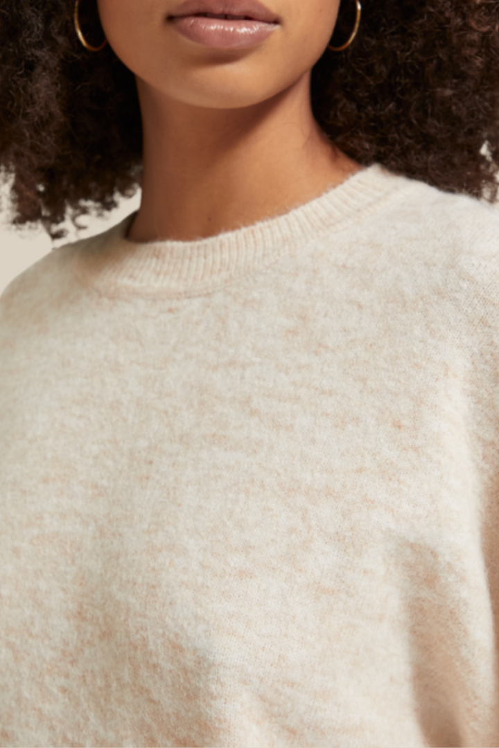SCOTCH & SODA | Fuzzy Crew Pullover-Sand
