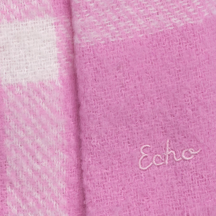 ECHO | Buzzy Plaid Scarf- Pink