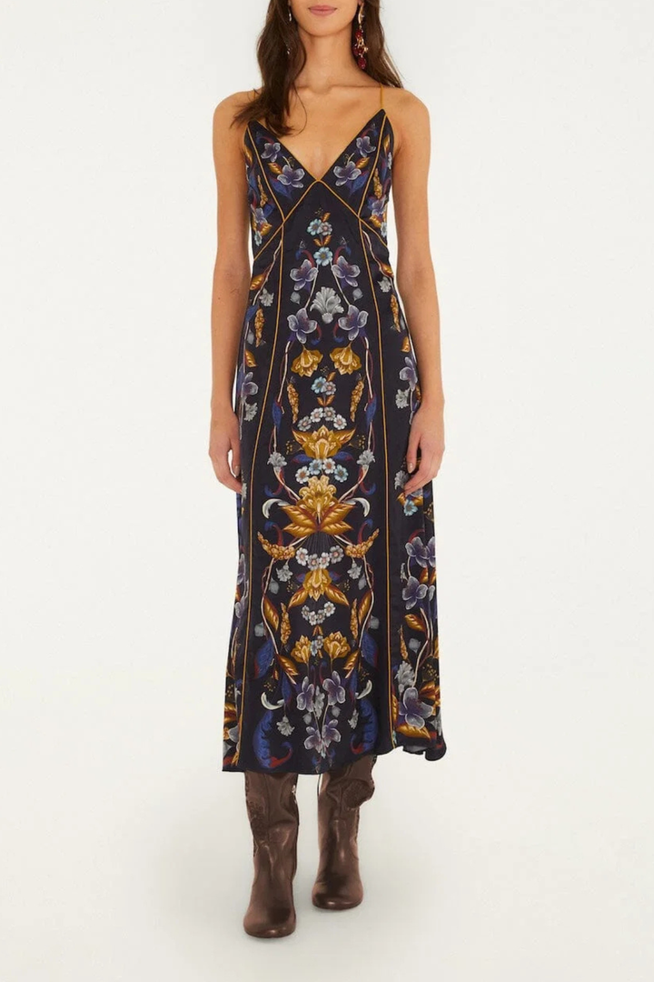 Farm Rio | Golden Nature Maxi Slip Dress