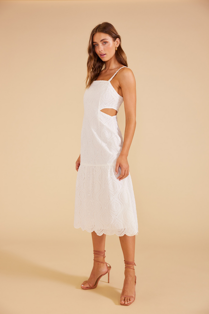 MINKPINK VIOLA BROIDERY MIDI DRESS