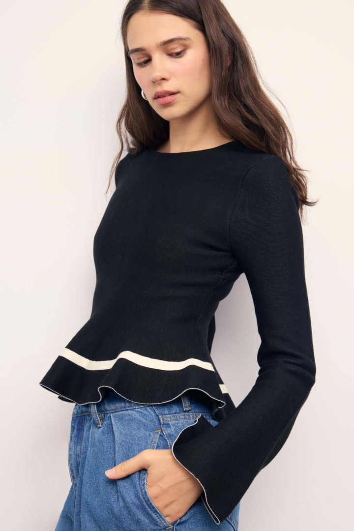 MINKPINK | EMILIE PEPLUM KNIT TOP