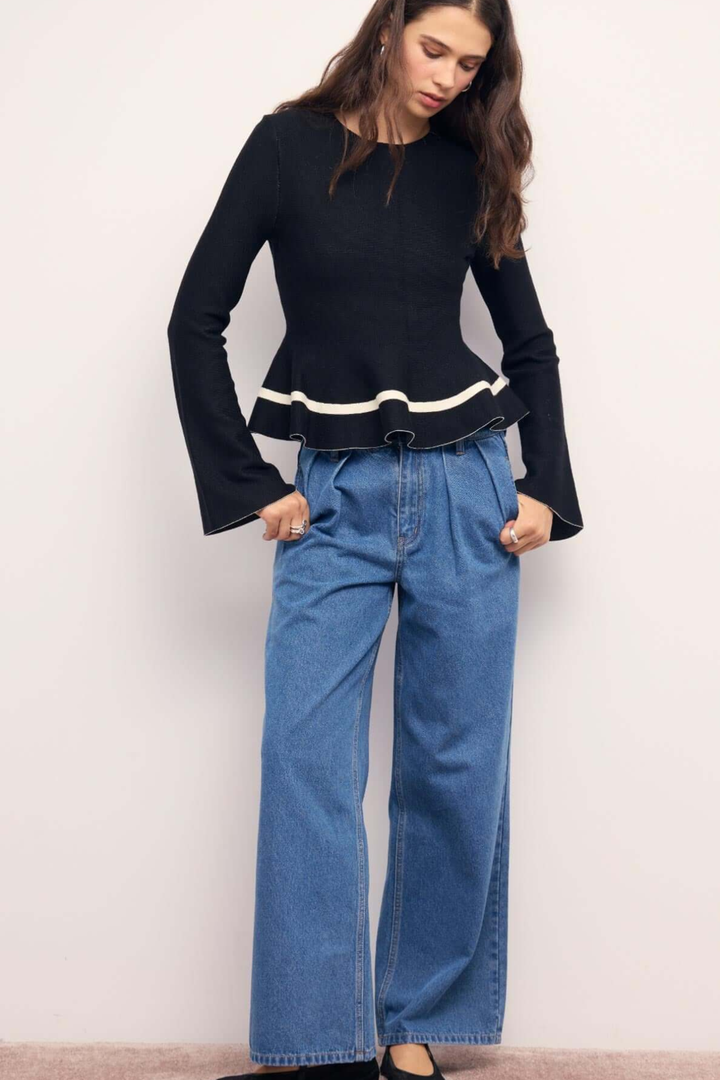 MINKPINK | EMILIE PEPLUM KNIT TOP