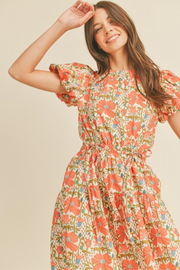 FLORAL PRINT CUT OUT MINI DRESS 
