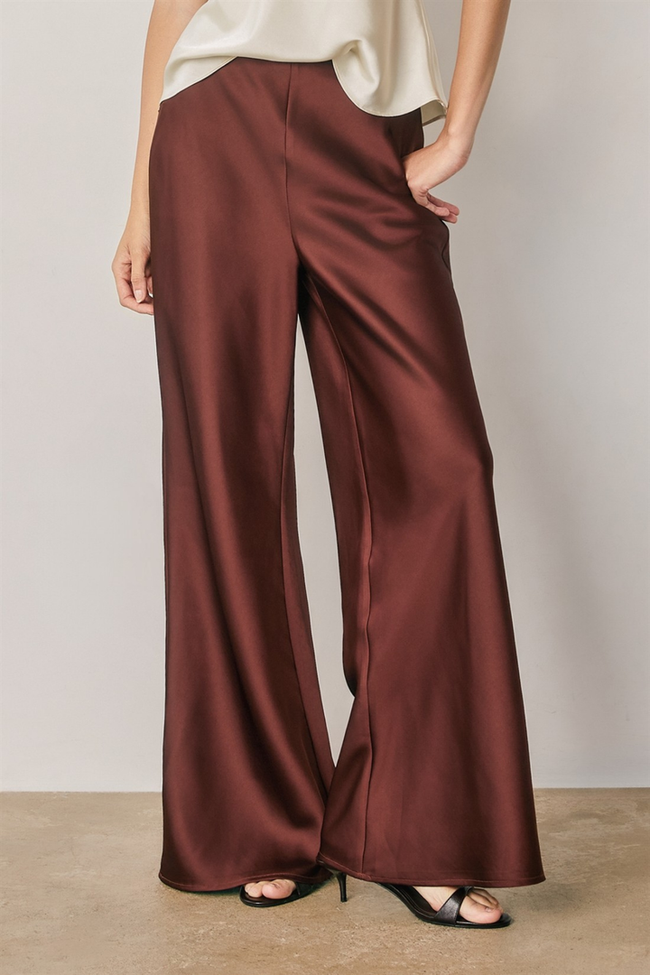 Satin Relaxed Straight Leg Pants