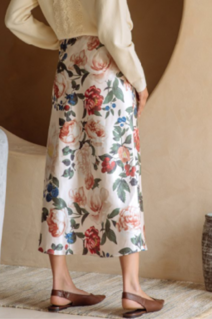 Fall Floral Midi Skirt