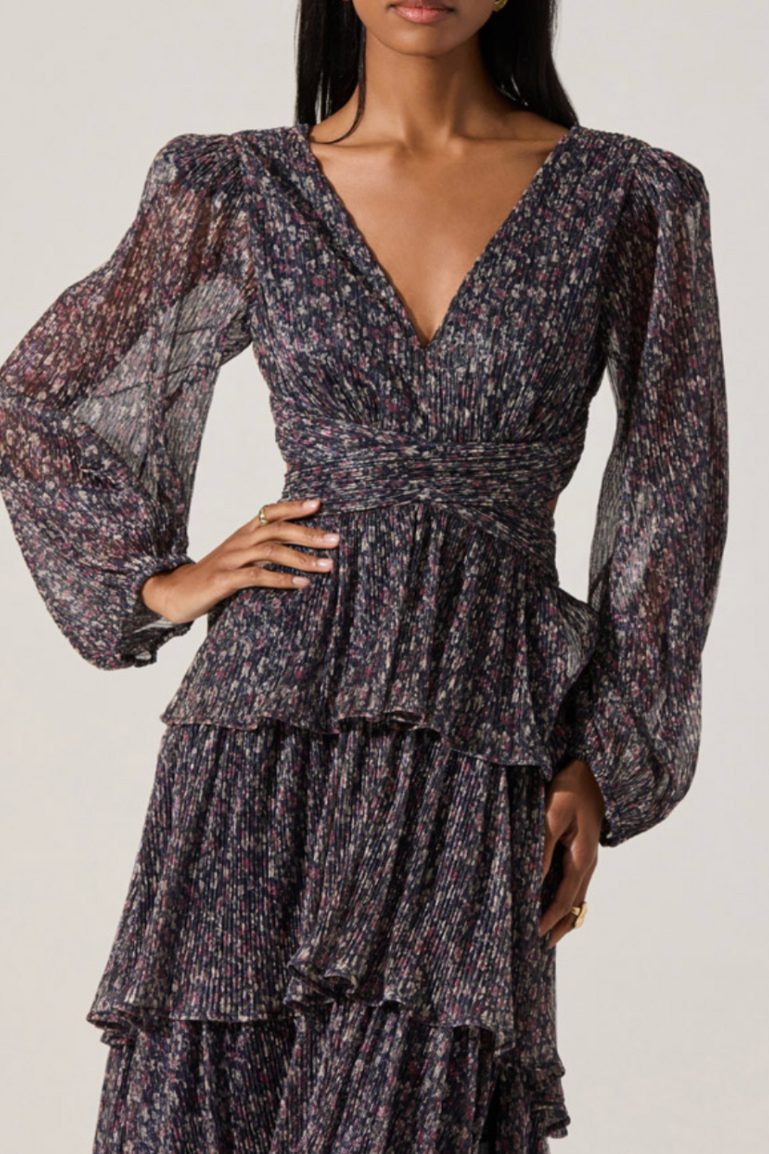 ASTR | Anora dress- Navy Plum