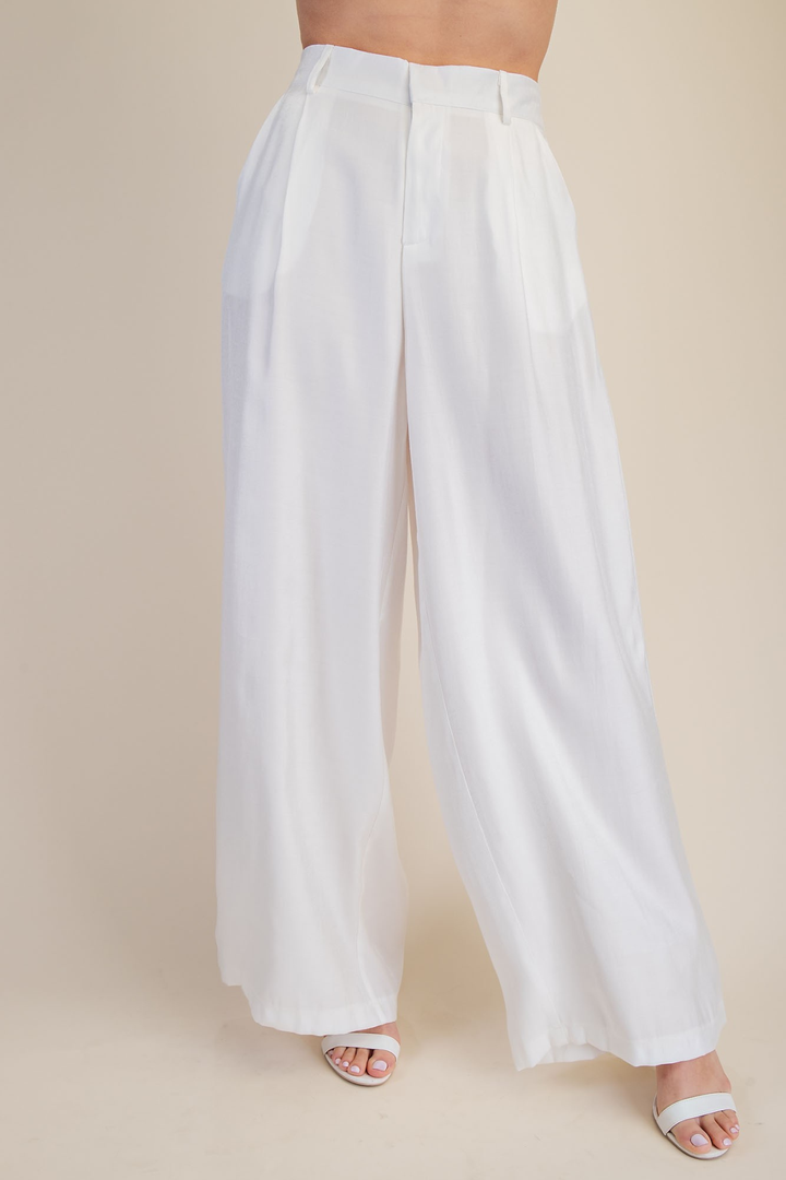 White Tailored Wide Pants