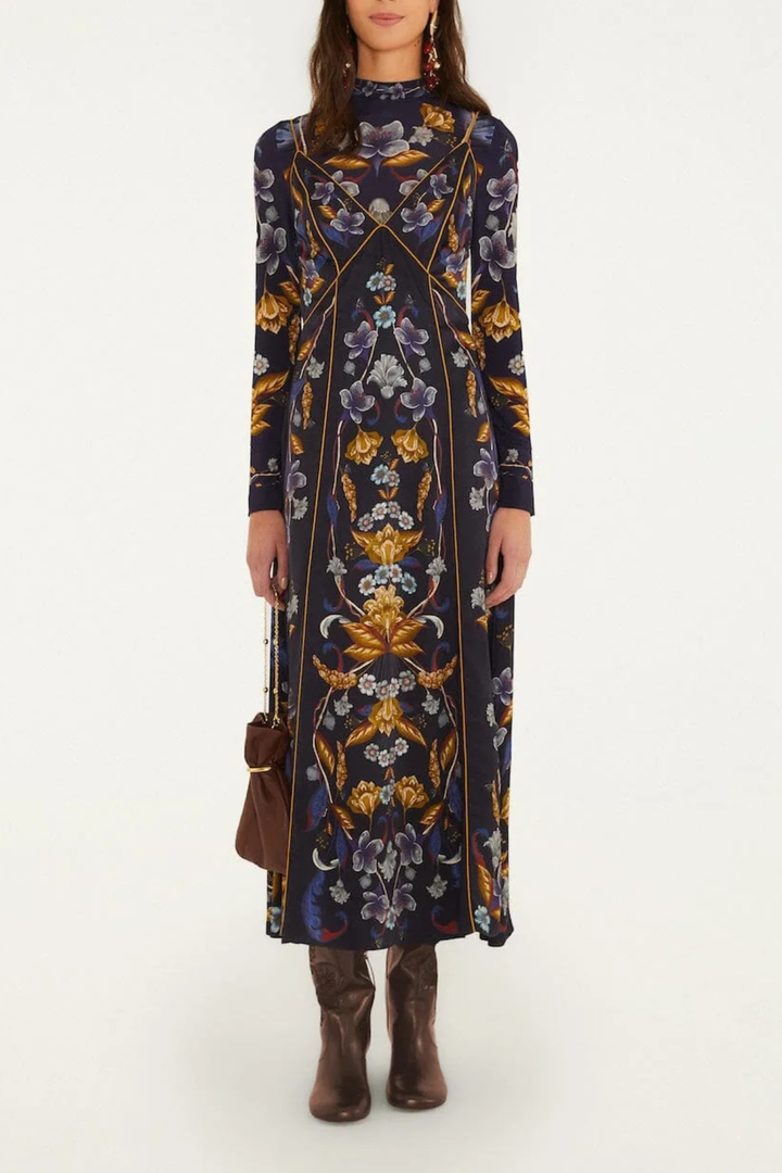 Farm Rio | Golden Nature Maxi Slip Dress