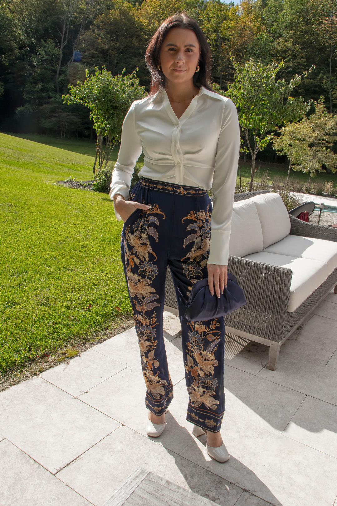 Farm Rio | Lara Navy Blue Pants