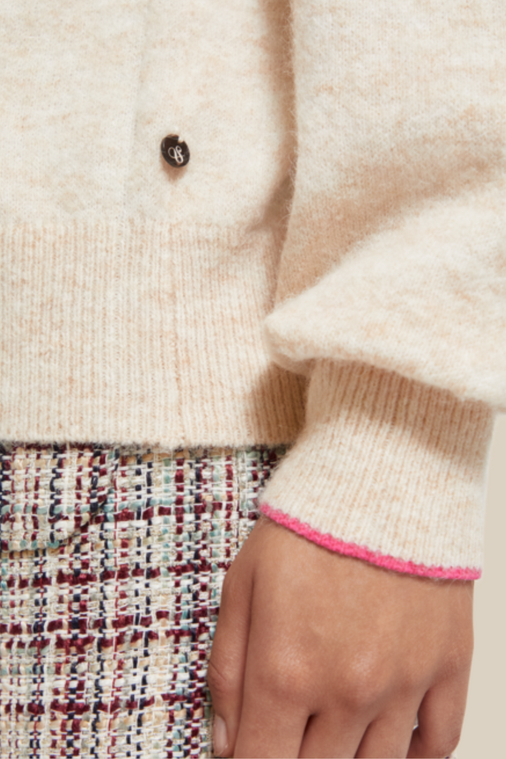 SCOTCH & SODA | Fuzzy Crew Pullover-Sand