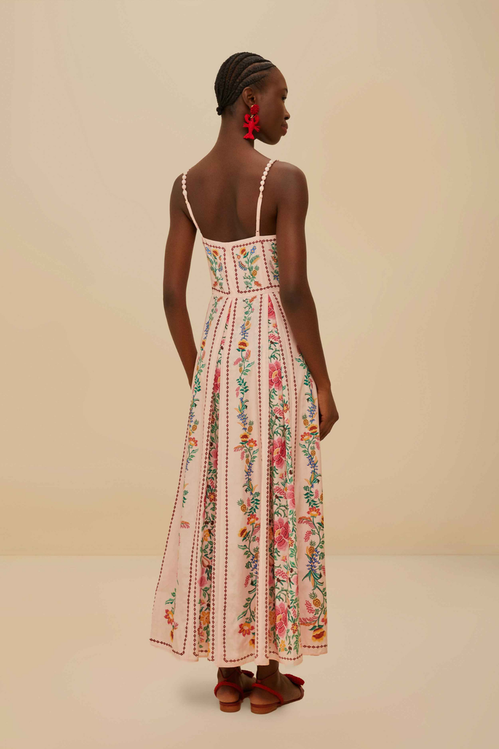 FARM RIO | DELICATE FOREST PINK MAXI DRESS