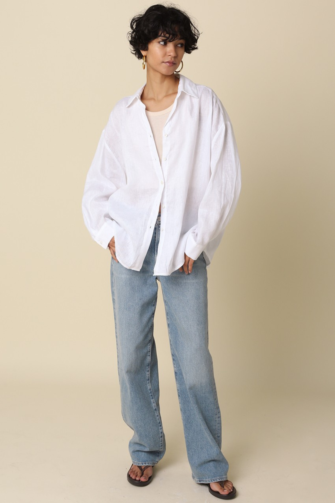 Oversized Button Down - White