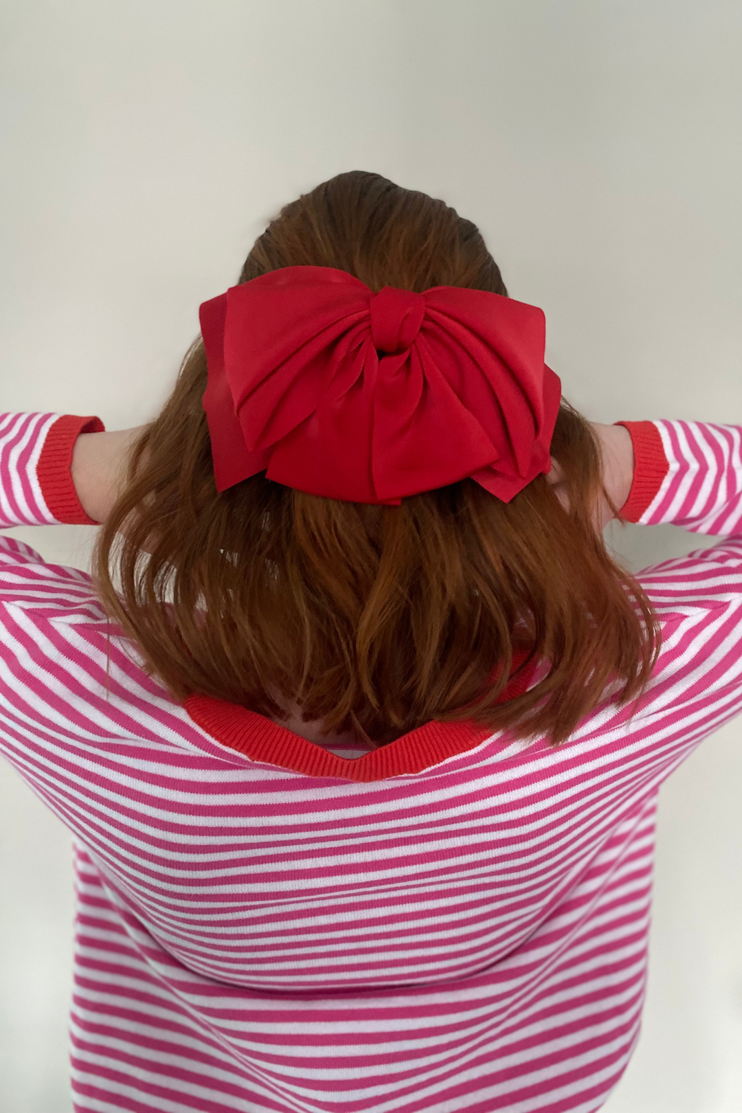 Satin Bow Clip- Red