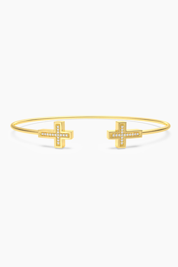 Ella Stein | Cross Flexi Cuff Bracelet - Gold