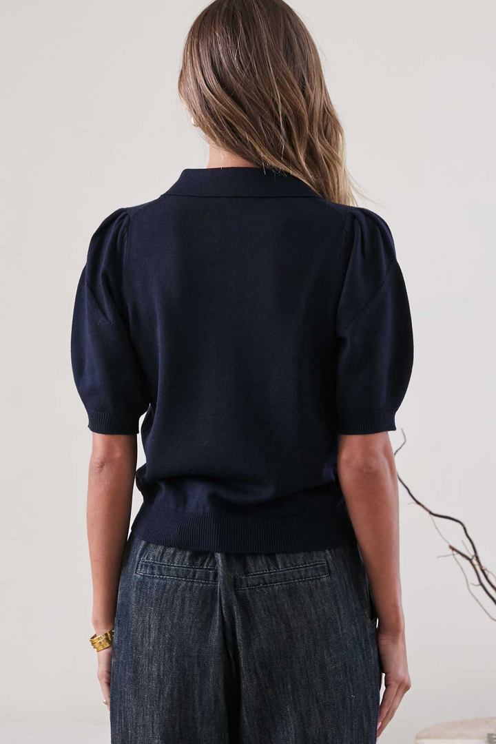 Kerri Polo Knit- Navy