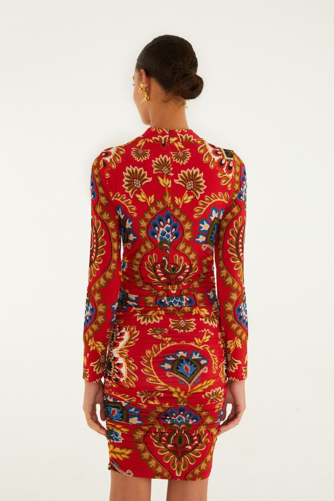 FARM RIO| FOLK TAPESTRY RED MINI DRESS