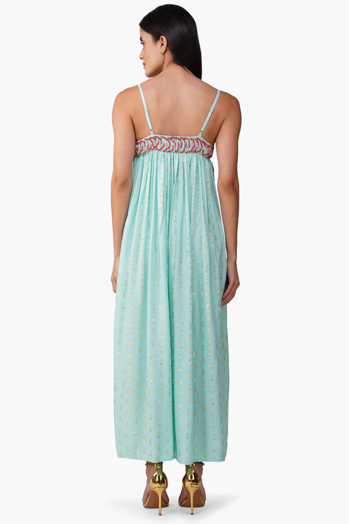 AMERICA & BEYOND | Embellished Aqua Ariel Dress