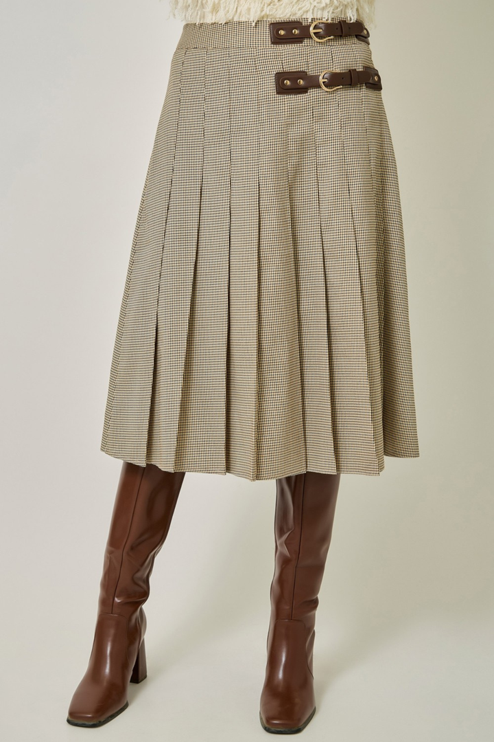 Houndstooth Midi Skirt