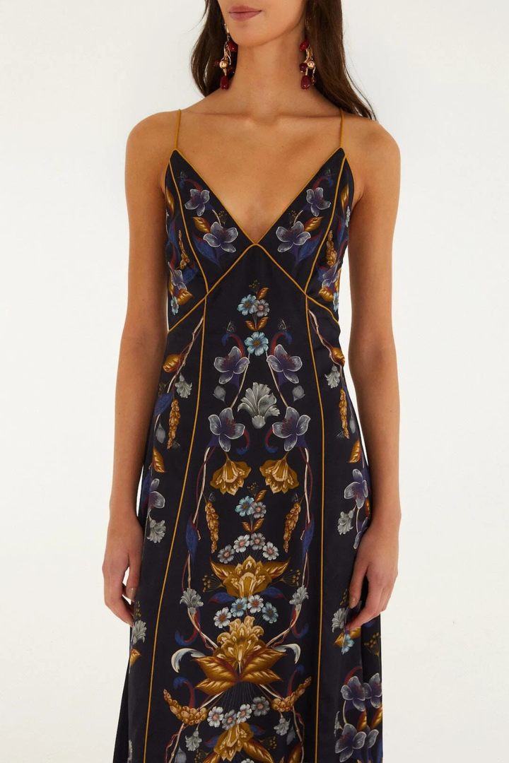 Farm Rio | Golden Nature Maxi Slip Dress