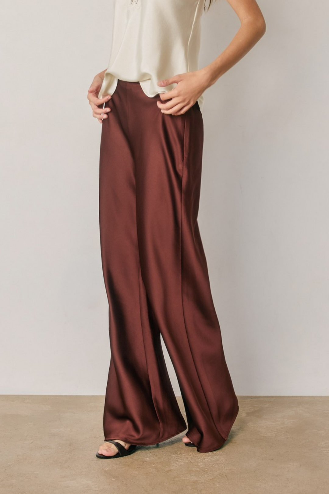 Satin Relaxed Straight Leg Pants