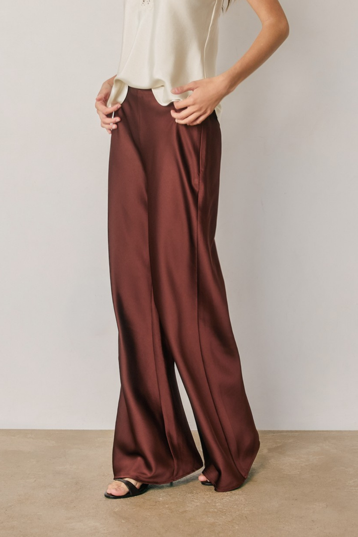 Satin Relaxed Straight Leg Pants