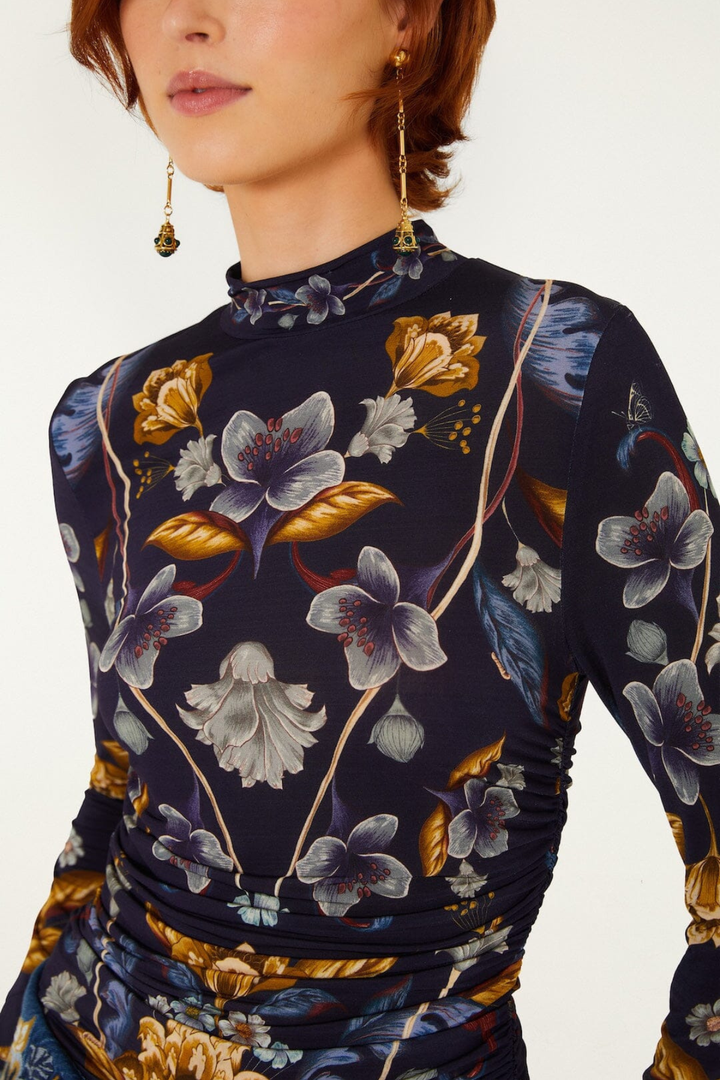 Farm Rio | Golden Nature Jersey Blouse