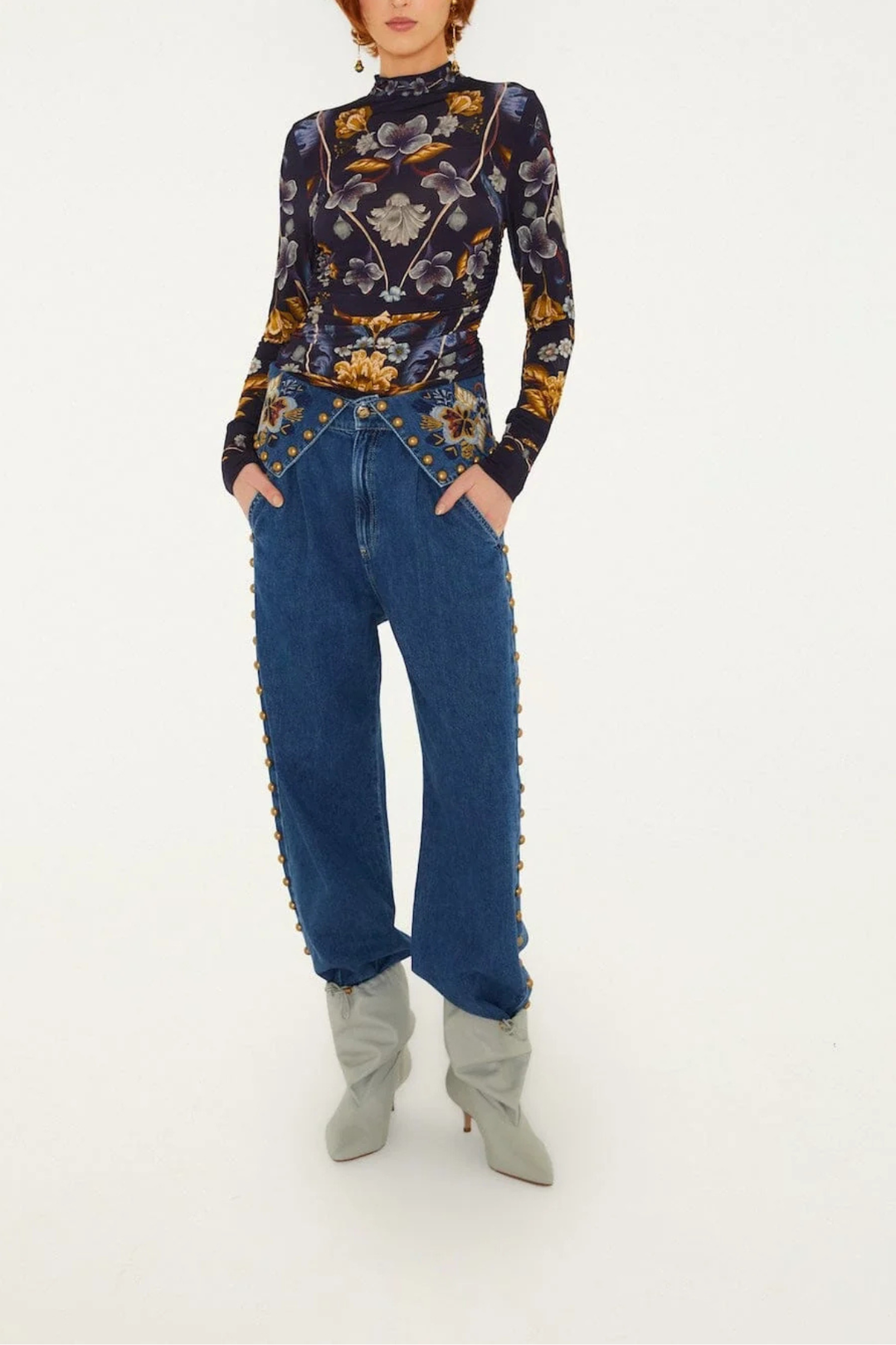 Farm Rio | Golden Nature Jersey Blouse
