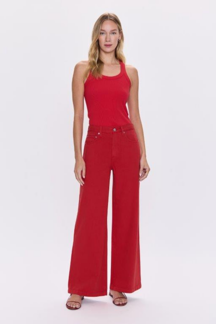 PISTOLA | Christy Curved Hem Tank- Ruby