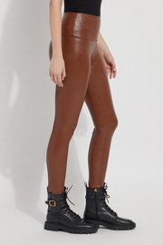 LYSSE Texture Leather Legging- Whiskey