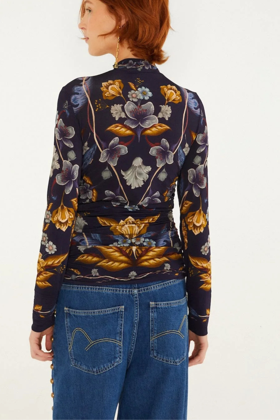 Farm Rio | Golden Nature Jersey Blouse