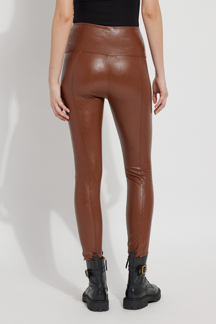 LYSSE Texture Leather Legging- Whiskey